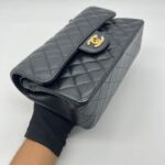 Small Classic D Flap Caviar Black GHW