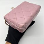 CC Pearl Flap Bag Lambskin Light Purple GHW
