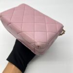 CC Pearl Flap Bag Lambskin Light Purple GHW