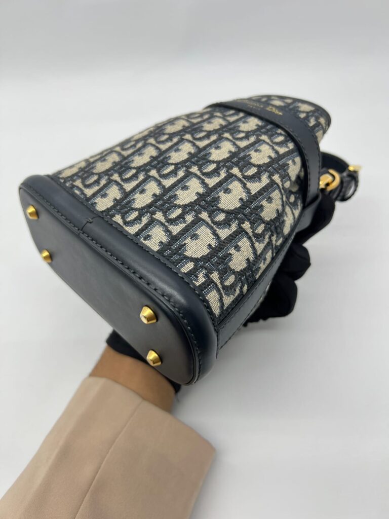 Small C'est Bucket Bag Canvas Blue Oblique GHW