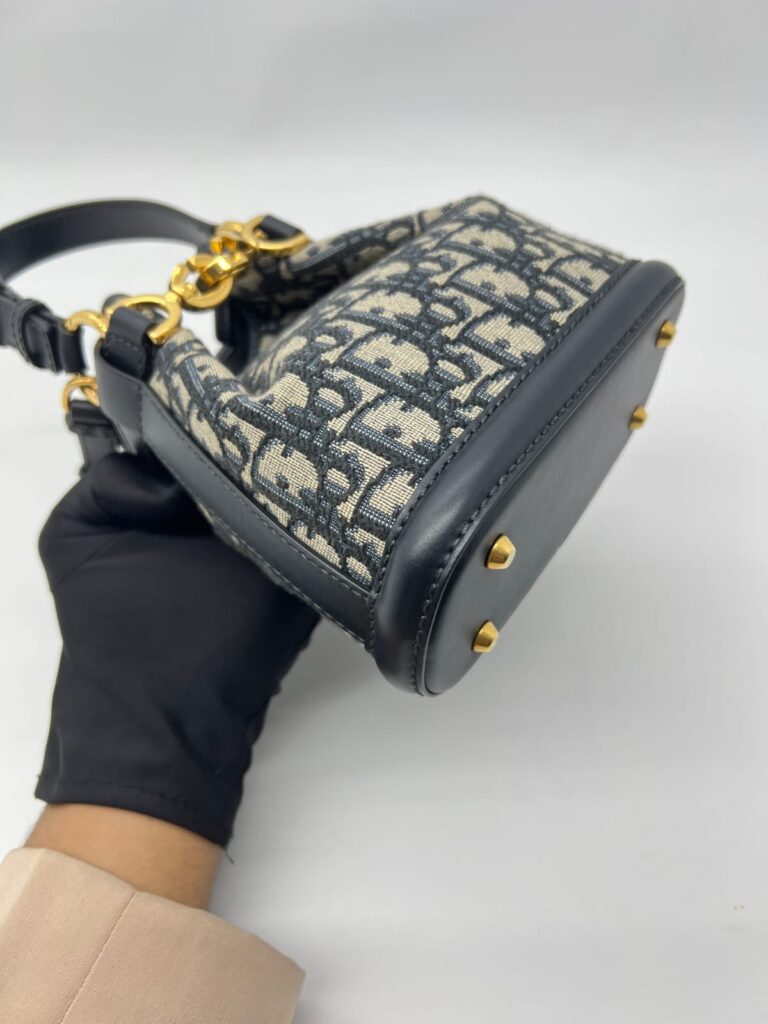 Small C'est Bucket Bag Canvas Blue Oblique GHW