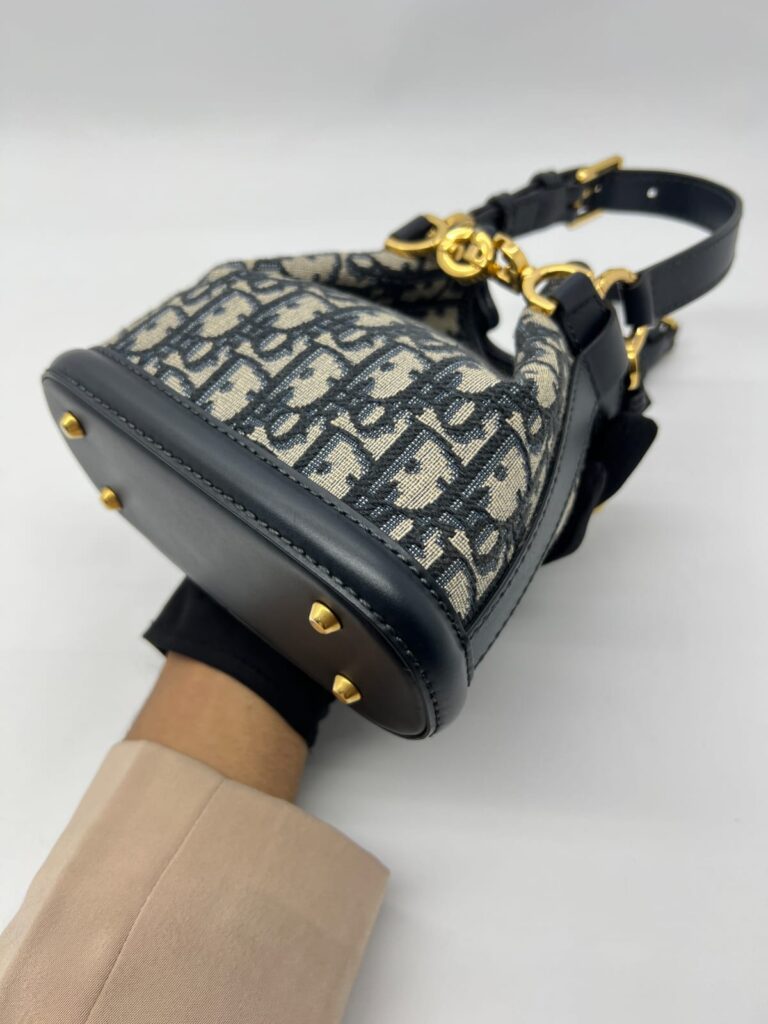 Small C'est Bucket Bag Canvas Blue Oblique GHW