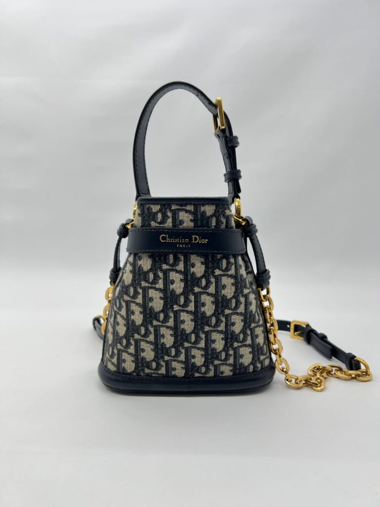 Small C'est Bucket Bag Canvas Blue Oblique GHW