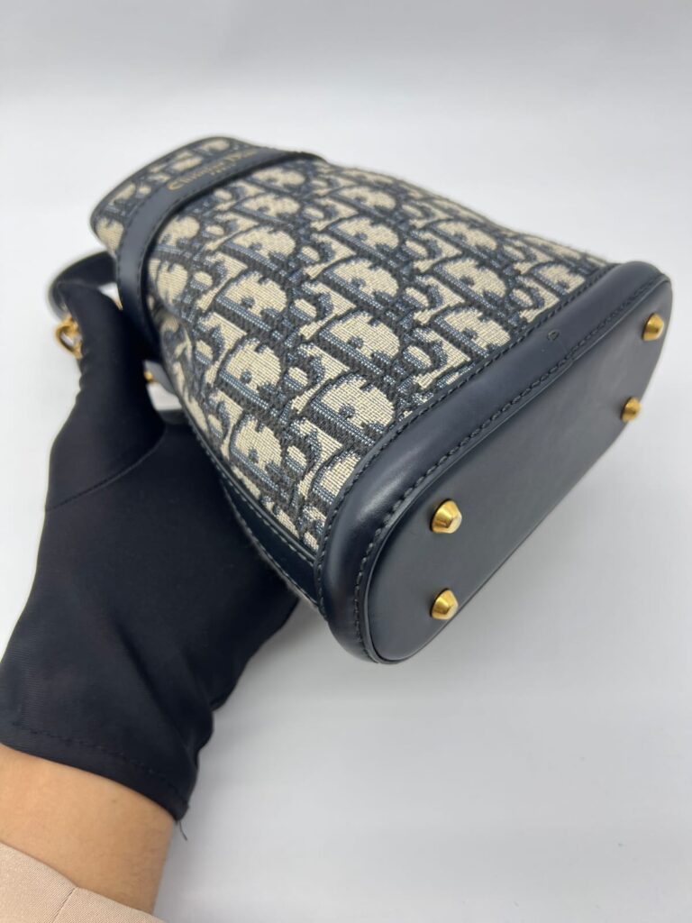 Small C'est Bucket Bag Canvas Blue Oblique GHW