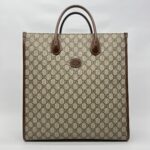 Medium Tote Bag Interlocking Upreme Canvas Brown