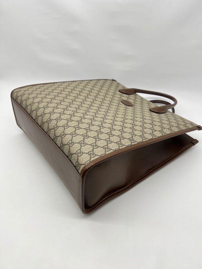 Medium Tote Bag Interlocking Upreme Canvas Brown