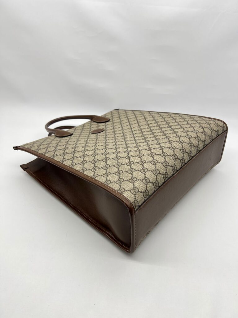 Medium Tote Bag Interlocking Upreme Canvas Brown