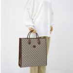 Medium Tote Bag Interlocking Upreme Canvas Brown