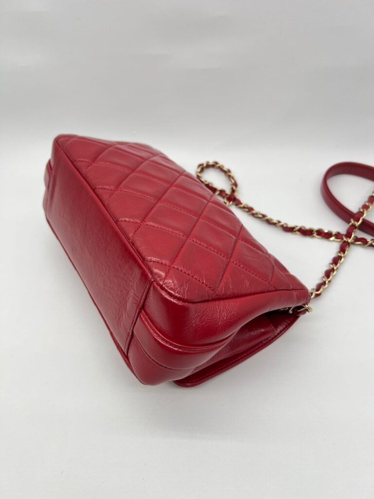 Hold The Line Flap Shiny Calfskin Red GHW