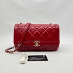 Hold The Line Flap Shiny Calfskin Red GHW