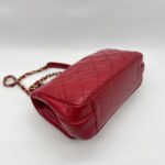 Hold The Line Flap Shiny Calfskin Red GHW