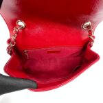 Hold The Line Flap Shiny Calfskin Red GHW