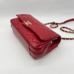 Hold The Line Flap Shiny Calfskin Red GHW
