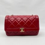 Hold The Line Flap Shiny Calfskin Red GHW