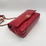 Hold The Line Flap Shiny Calfskin Red GHW