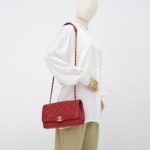 Hold The Line Flap Shiny Calfskin Red GHW