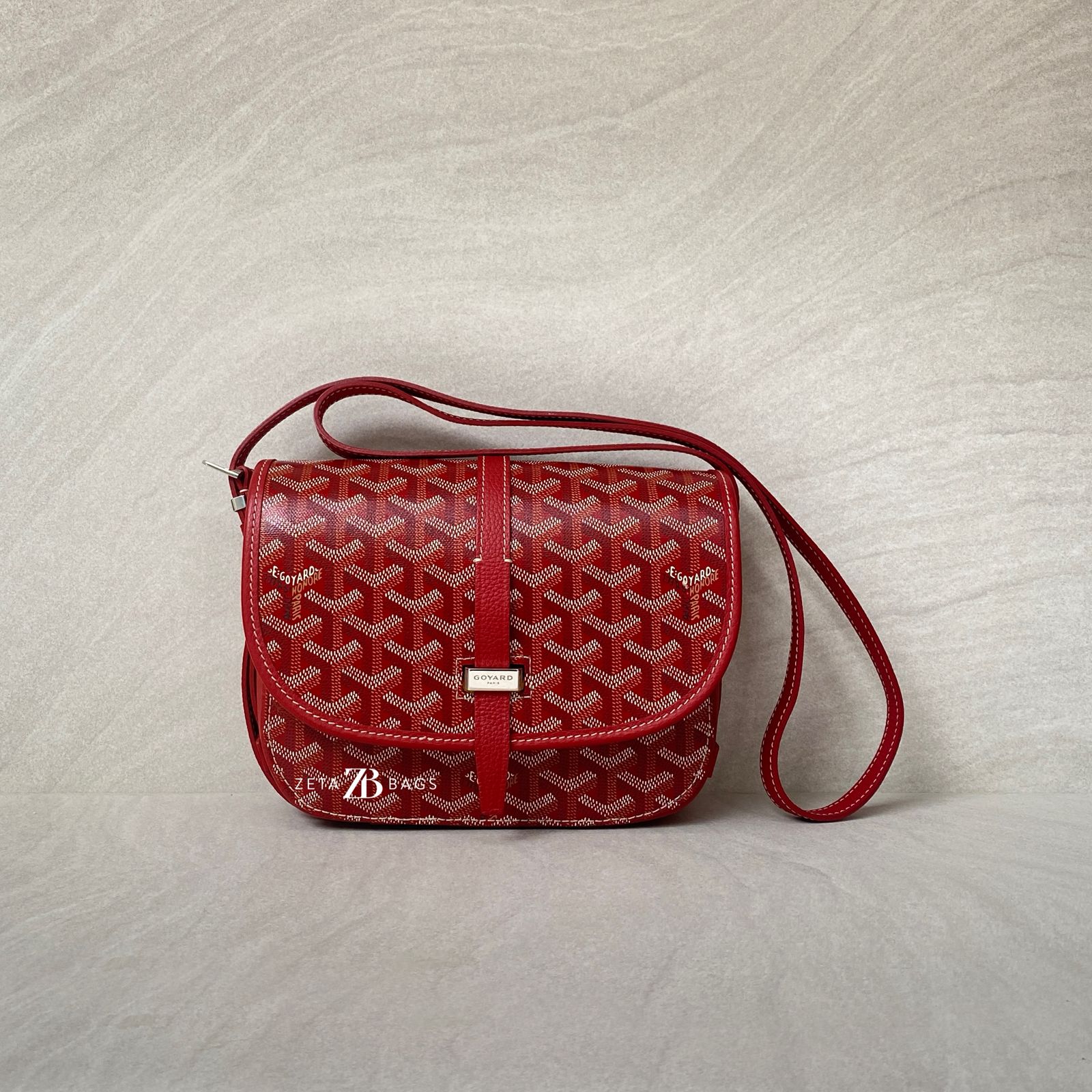 Belvedere II PM Goyardine Red SHW