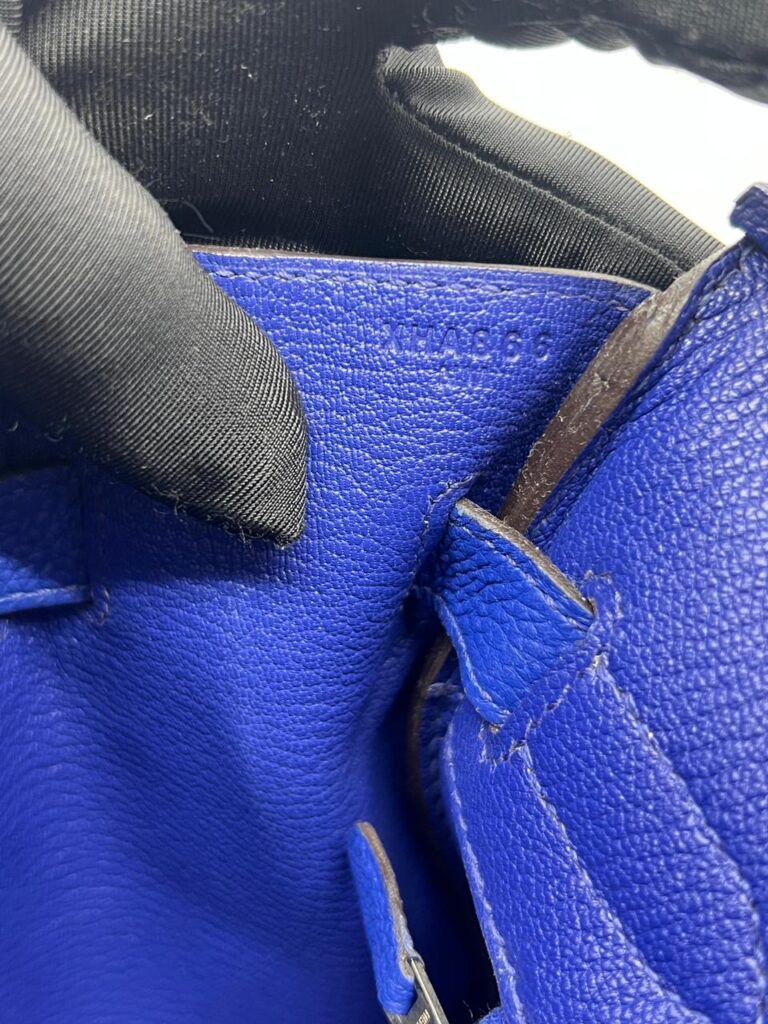 Birkin 30 Retourne Togo Bleu Electrique PHW