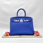 Birkin 30 Retourne Togo Bleu Electrique PHW