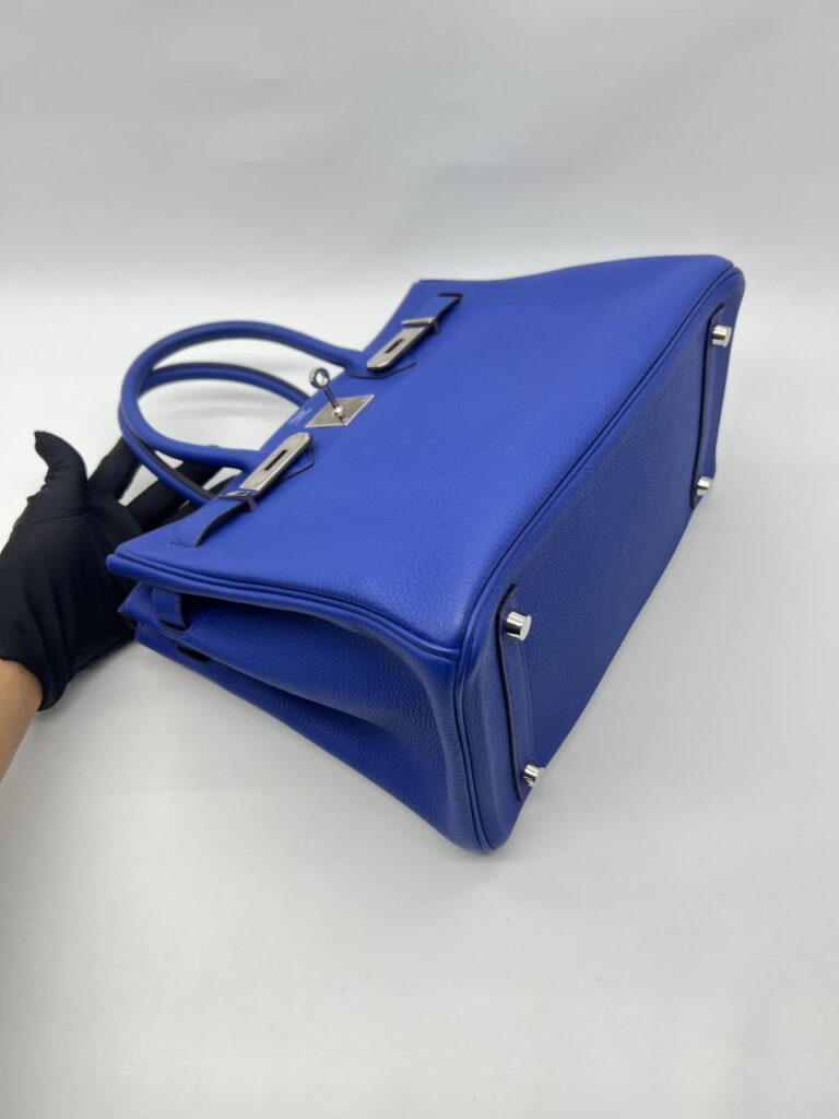 Birkin 30 Retourne Togo Bleu Electrique PHW