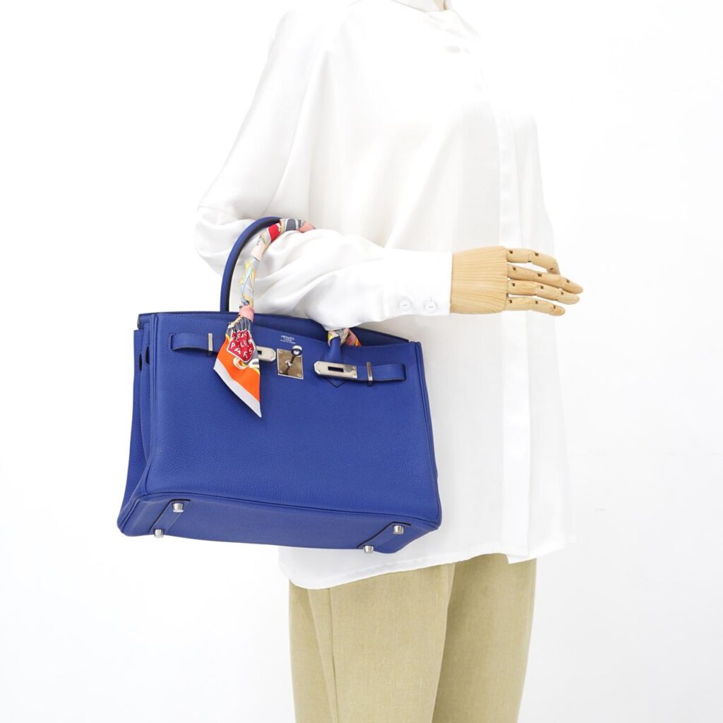 Birkin 30 Retourne Togo Bleu Electrique PHW