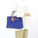 Birkin 30 Retourne Togo Bleu Electrique PHW