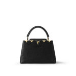 Capucine PM Taurillon Flower Noir Blanc GHW