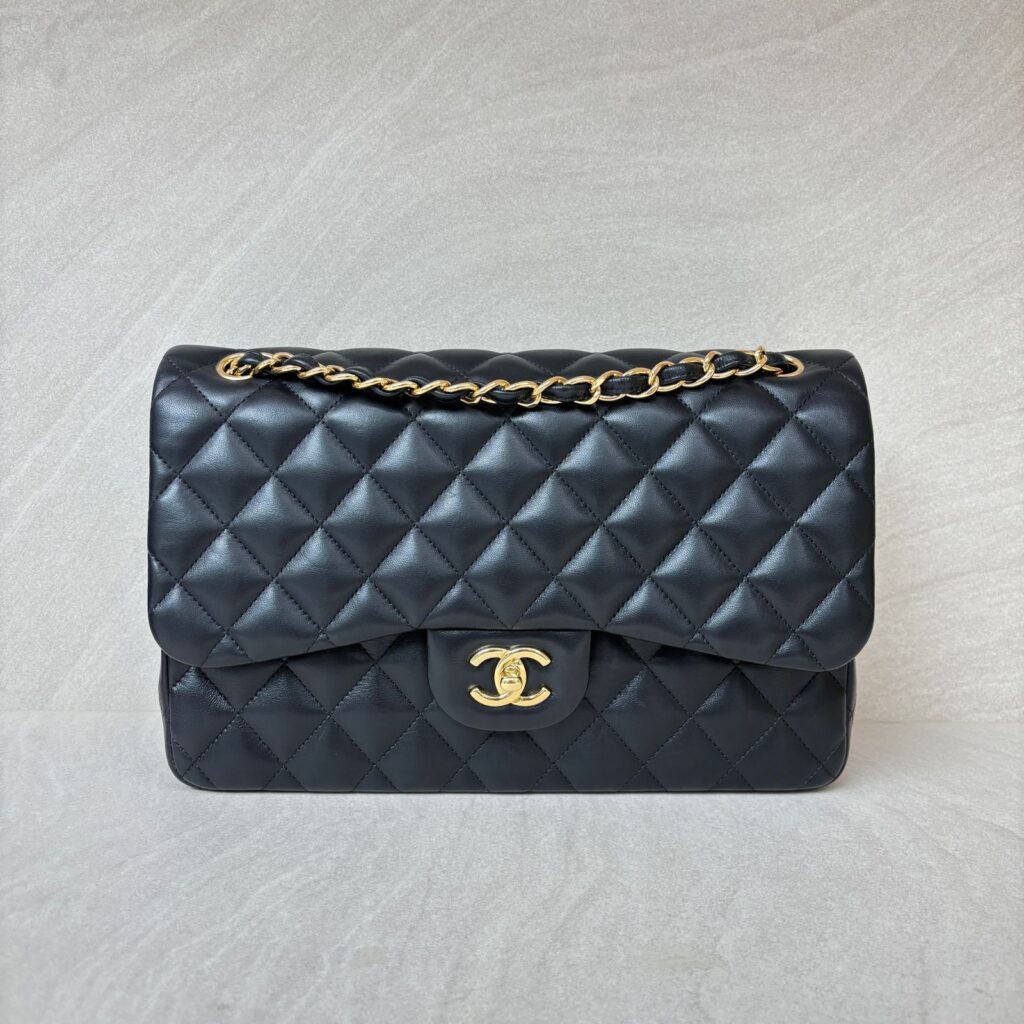 Jumbo Classic Dflap Lambskin Black Ghw