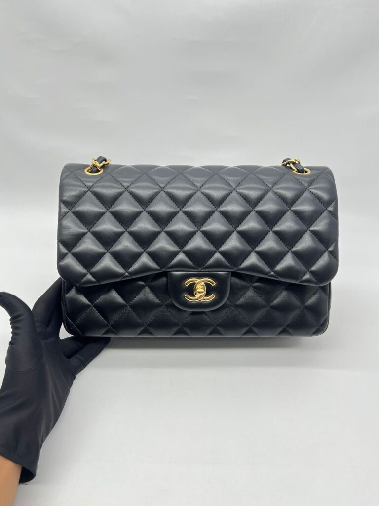 Jumbo Classic Dflap Lambskin Black Ghw