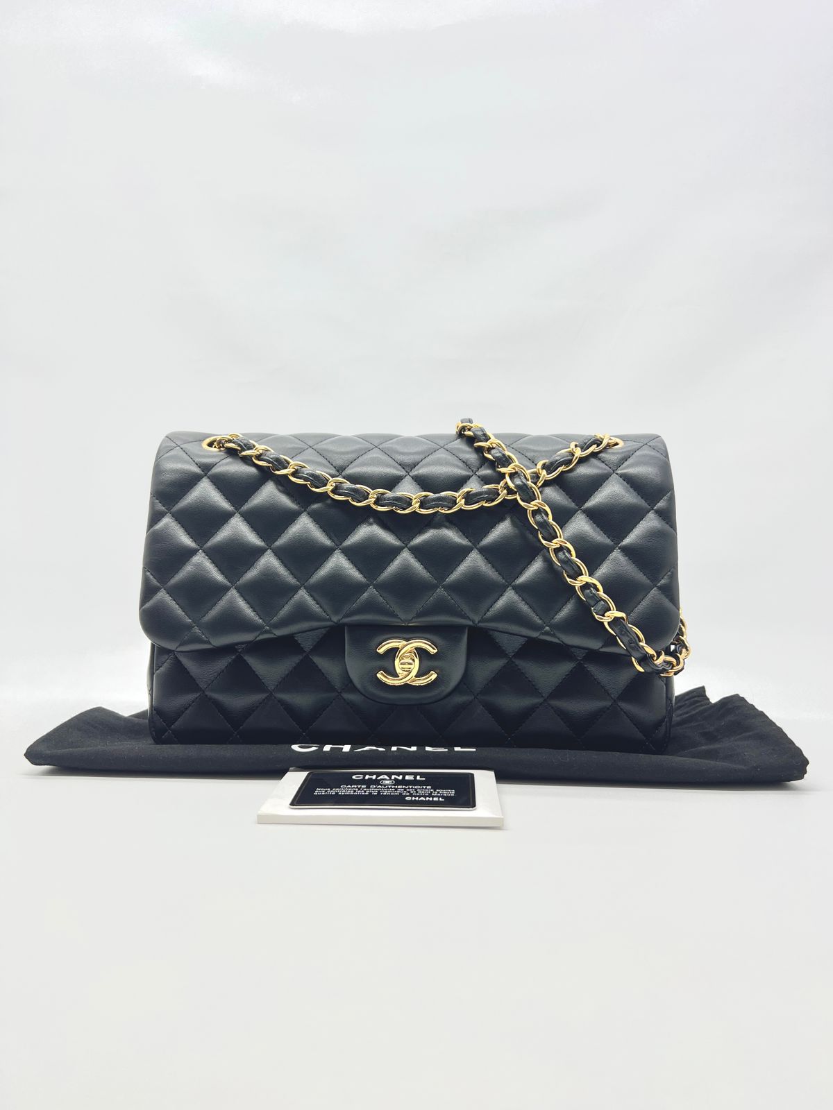 Jumbo Classic Dflap Lambskin Black Ghw