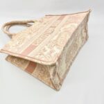 Medium Book Tote Canvas Ecru Pink Toile De Jouy