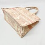 Medium Book Tote Canvas Ecru Pink Toile De Jouy