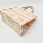 Medium Book Tote Canvas Ecru Pink Toile De Jouy