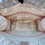 Medium Book Tote Canvas Ecru Pink Toile De Jouy