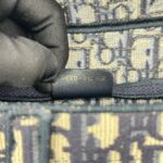 Saddle Medium Canvas Blue Oblique