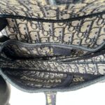 Saddle Medium Canvas Blue Oblique