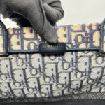 Large Book Tote Canvas Blue Oblique