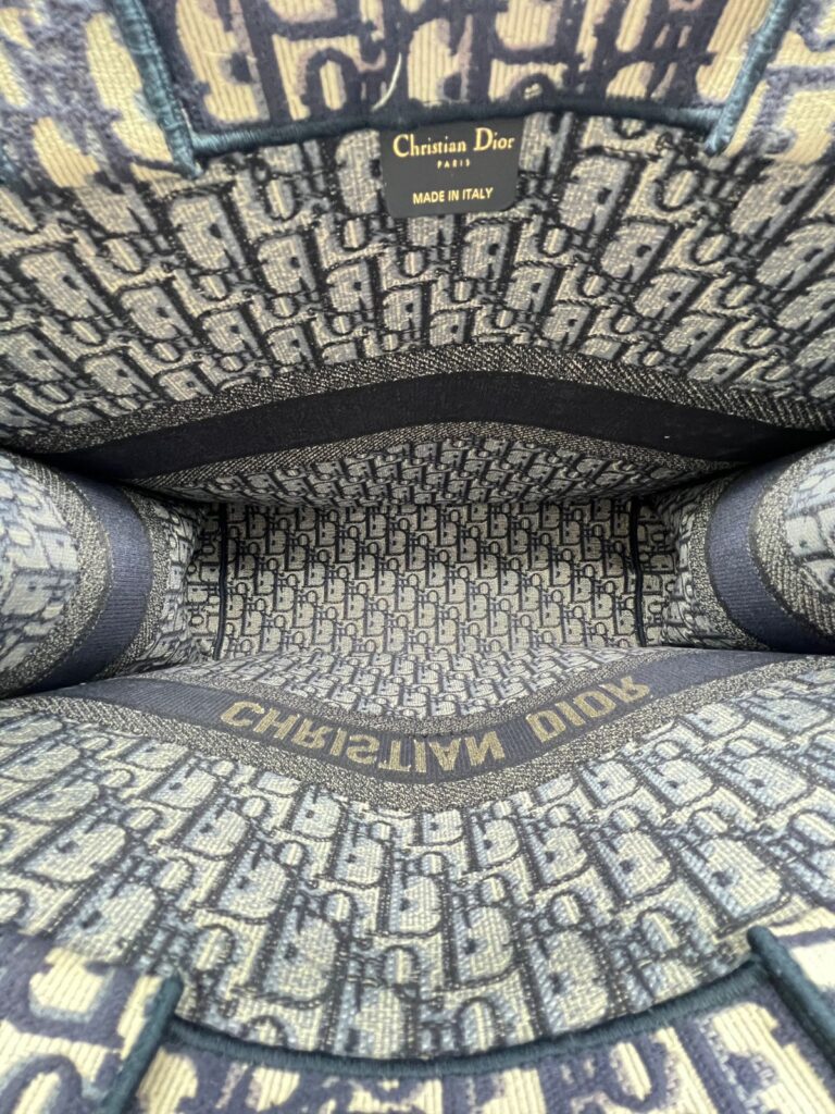 Large Book Tote Canvas Blue Oblique