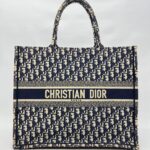 Large Book Tote Canvas Blue Oblique