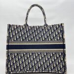 Large Book Tote Canvas Blue Oblique