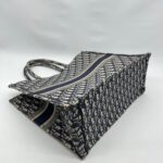 Large Book Tote Canvas Blue Oblique