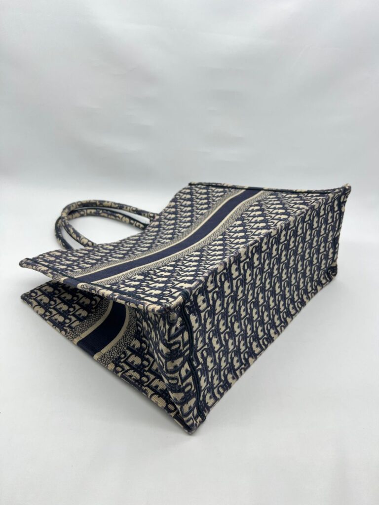 Large Book Tote Canvas Blue Oblique