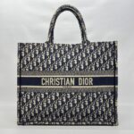 Large Book Tote Canvas Blue Oblique