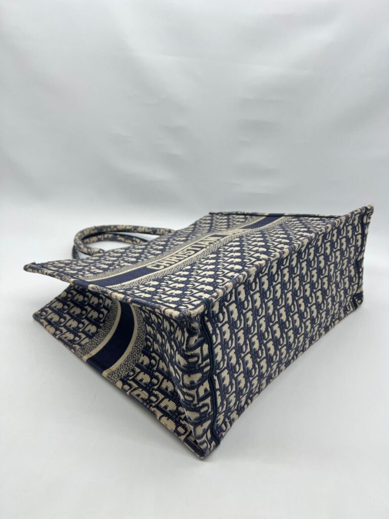 Large Book Tote Canvas Blue Oblique