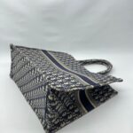 Large Book Tote Canvas Blue Oblique