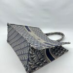 Large Book Tote Canvas Blue Oblique