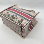 Medium Book Tote Canvas Embroidered Zodiac Pink Multicolor