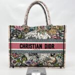 Medium Book Tote Canvas Embroidered Zodiac Pink Multicolor