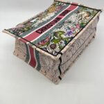 Medium Book Tote Canvas Embroidered Zodiac Pink Multicolor