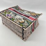 Medium Book Tote Canvas Embroidered Zodiac Pink Multicolor